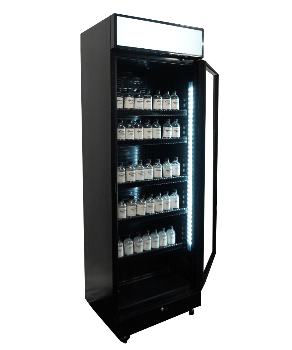 RÉFRIGÉRATEUR 1 PORTE EN VERRE NOIR AVEC CANOPY SVE-450 BLC COMBISTEEL 7086.0010