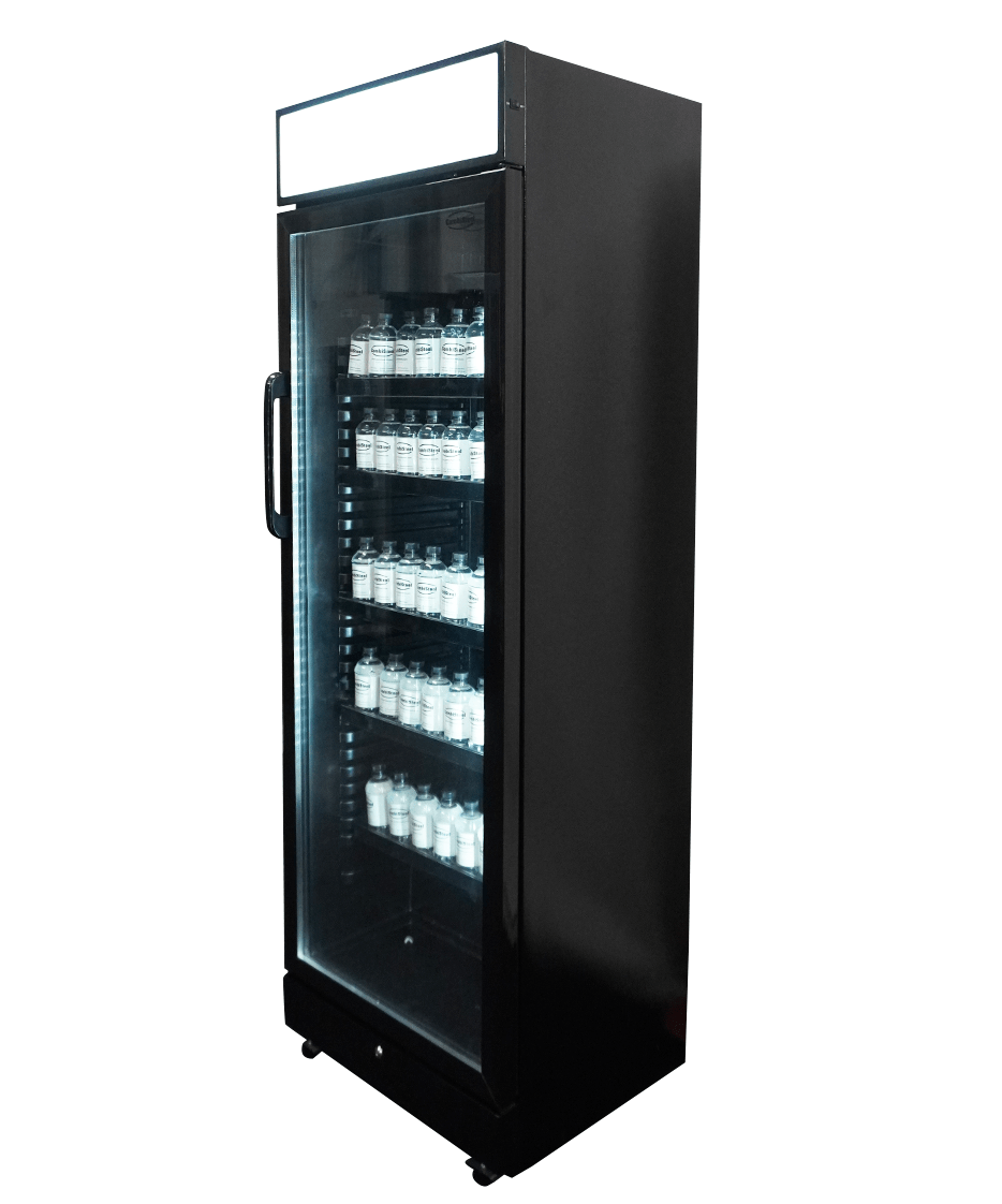 RÉFRIGÉRATEUR 1 PORTE EN VERRE NOIR AVEC CANOPY SVE-450 BLC COMBISTEEL 7086.0010