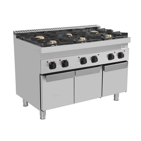 Gamme 700 | Cuisinière à gaz avec portes – 44 kW – 6 brûleurs – G70C20K