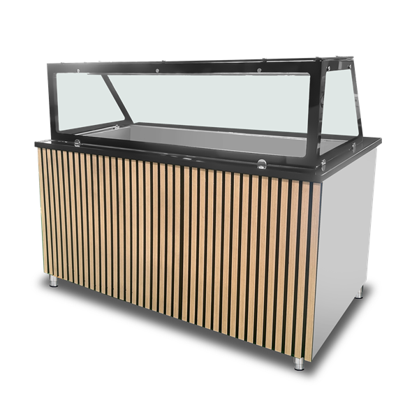 Plan de travail Saladette | Comptoir Bain-Marie – 4 x GN 1/1 – 153 × 82 × 85,5 cm