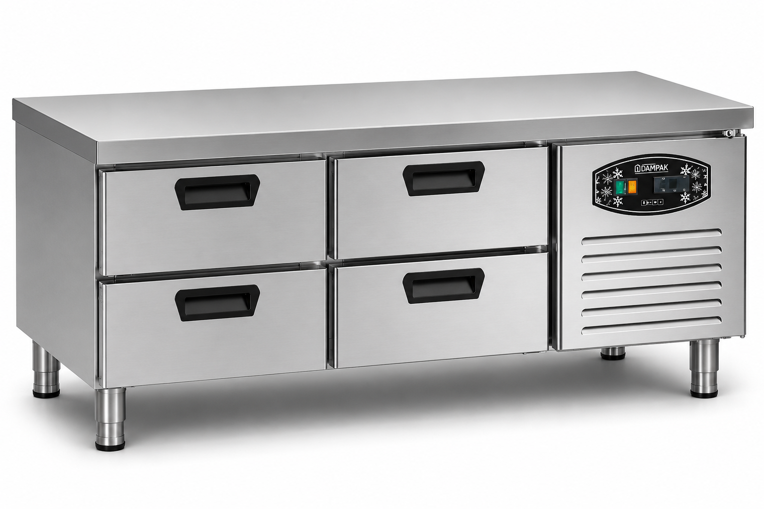 Soubassement réfrigéré avec 4 tiroirs - profondeur 70cm - DAMPAK - 22CBF0S-70.4C