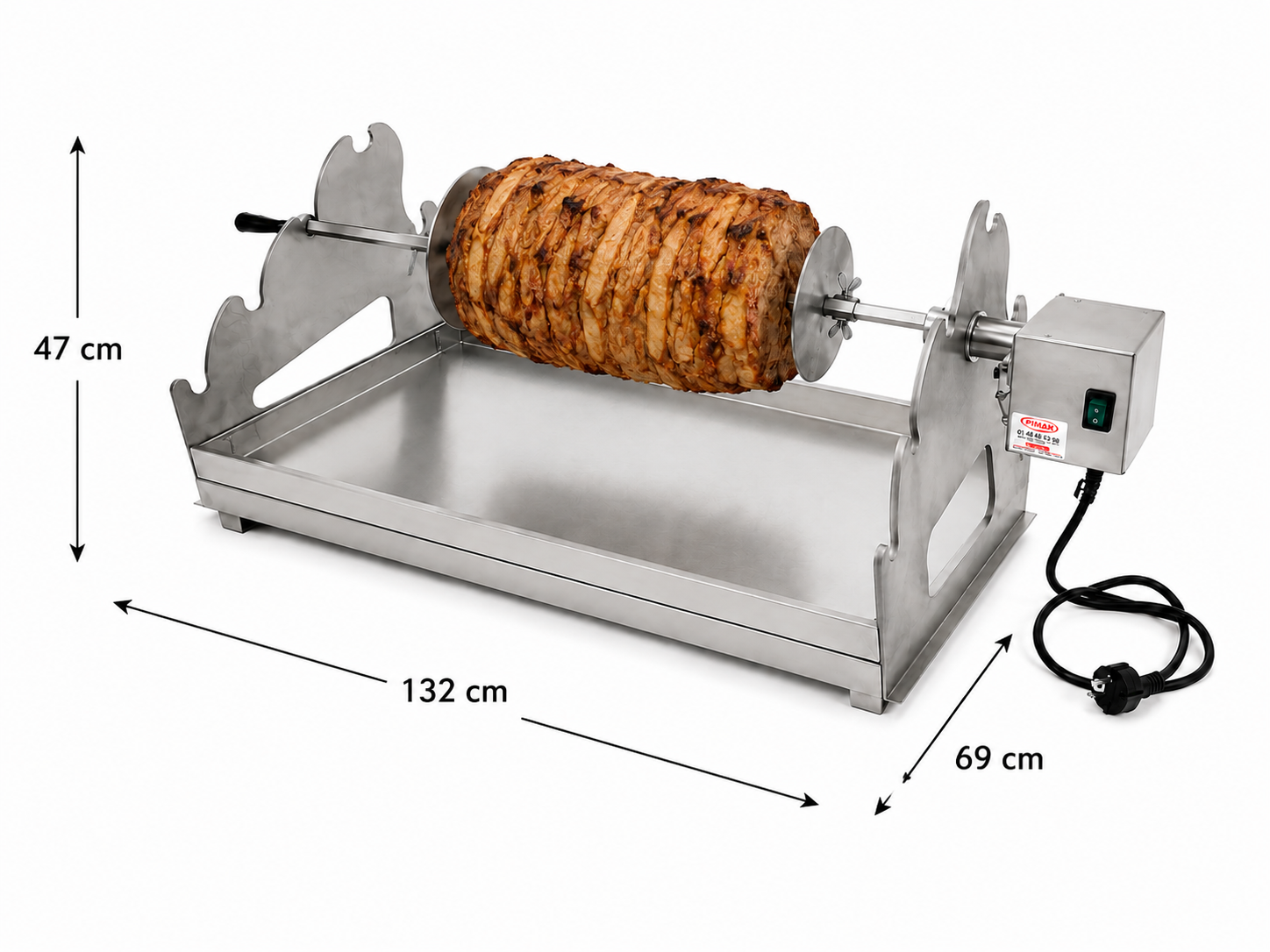Tournebroche électrique professionnel PIMAK KC-MDL – Capacité 80 kg
