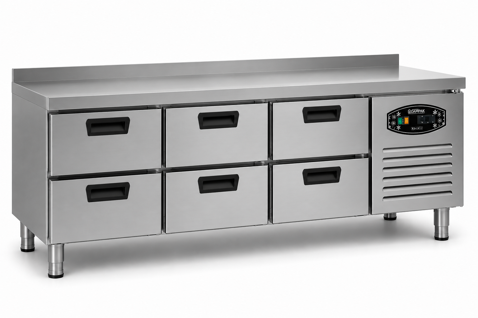 Soubassement réfrigéré avec 6 tiroirs - profondeur 60cm - DAMPAK - 22CBF0S-60.6C