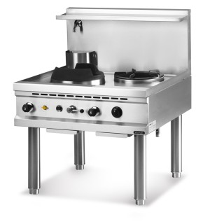 WOK GAZ SERIE 900 - 2 BRULEURS - 1 X 18 KW + 1 X 13 KW