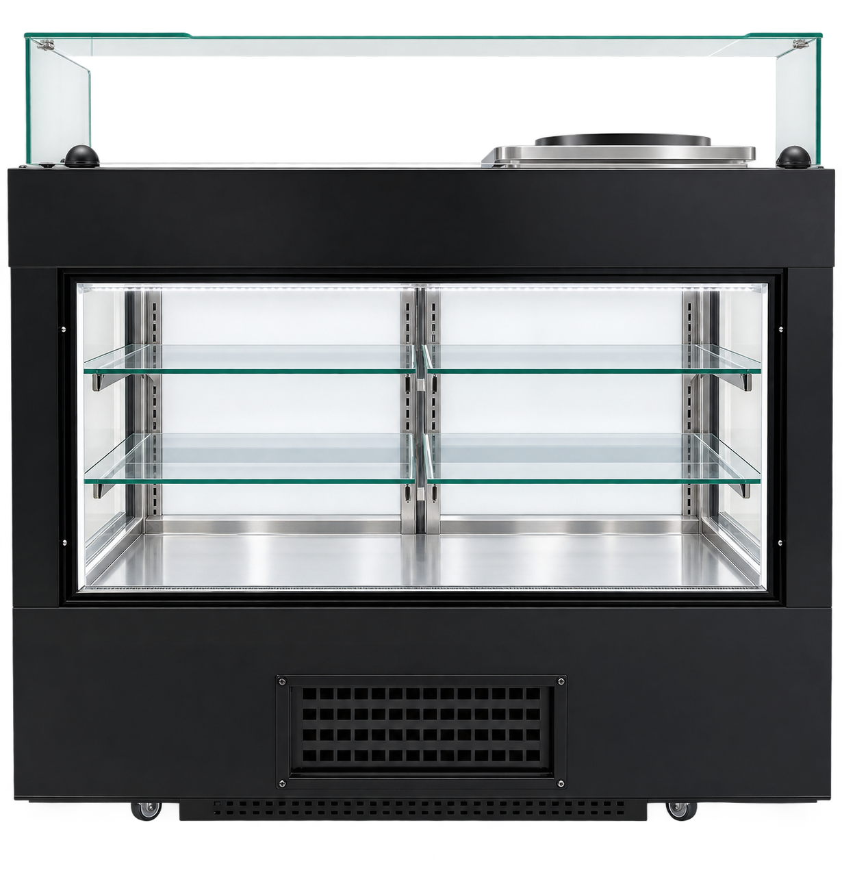 Meuble de préparation Crêpes / Snack avec vitrine réfrigérée – Noir – 140 cm
